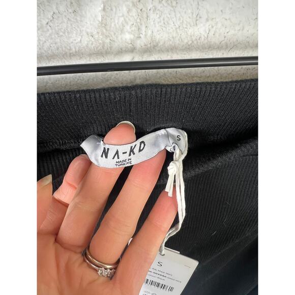 NA-KD Women's High Waist Ribbed Knit Maxi Skirt Pull-On Black Size Small NWT - Picture 5 of 8